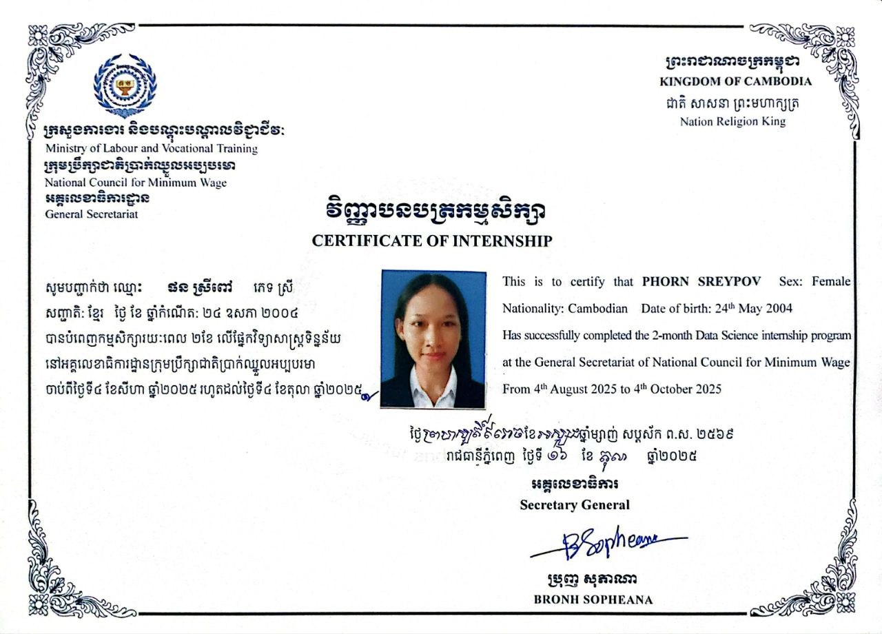 Data Science Internship Certificate