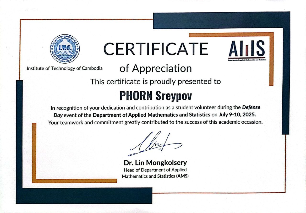 Defense Day Volunteer Certificate